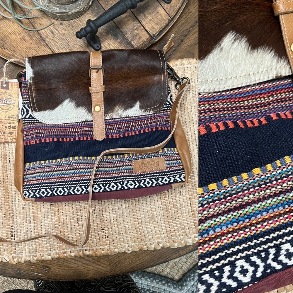 NWT Crossbody Hair Leather Shoulder Bag